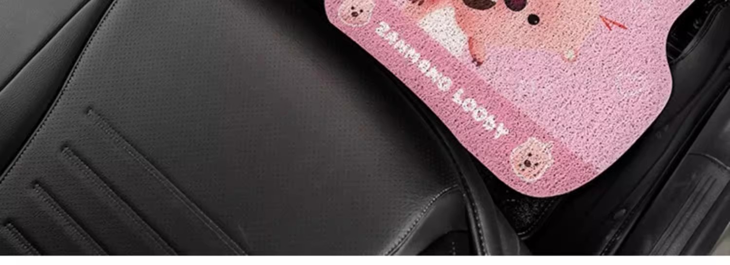 Cartoon cute animation car mat non-slip silk ring girl car anti-dirty foot mat universal monolithic car wear-resistant floor mat