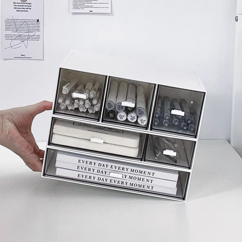 Desk Reading Stationery Drawer-Type Storage Rack Cosmetics Sundry Organizer Transparent Acrylic Desktop Storage Box