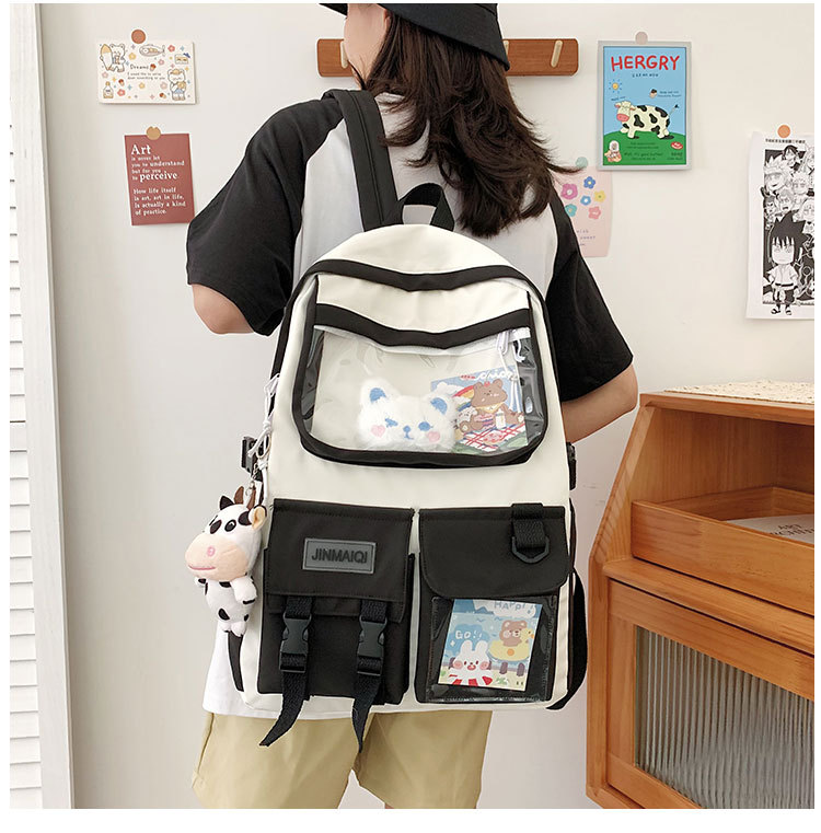 Korean Style Hit Color Nylon Cloth Backpack Wholesale Nihaojewelry display picture 10