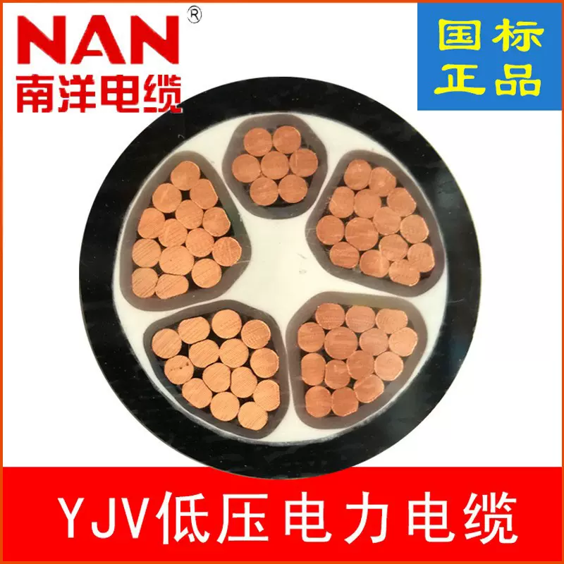 南洋电缆0.61KV低压交联yjv22国标电缆铜芯工程电力线yjv高阻燃