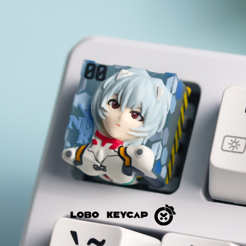 Neon Genesis Evangelion Lingbo Li Translucent Keycap Single Resin Mechanical Keyboard Cap Customized Esc Gift
