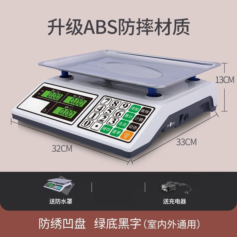 Escala electrónica para negocios, venta de verduras, pesas electrónicas, kilos de productos genuinos, puestos de venta de frutas precisos, báscula de mercado.