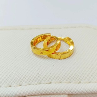 18K Gold Lukfook Earrings Au750 Earrings Earrings Gold Store Live Broadcast Popular Color Gold Earrings Women's Water Shell Wholesale
