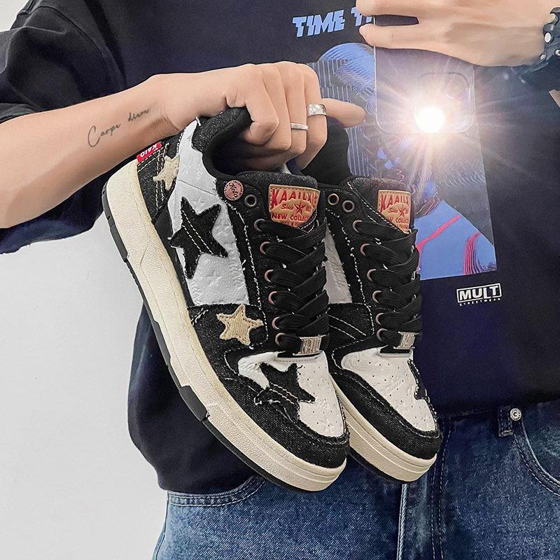 Zapatillas deportivas informales de marca auténtica para hombre, estilo Hong Kong, de caña baja, color rosa estrella, tendencia INS