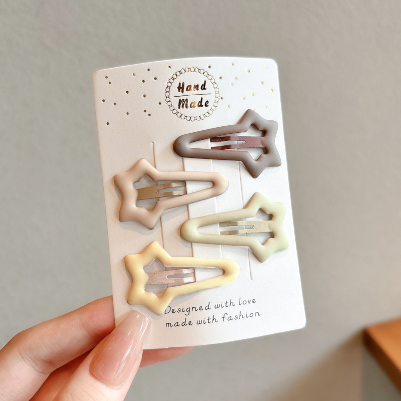 Nuevo clip de BB dopamina de color estrella de pentaco pequeño clip de cabello para niños tocado para niños lindos bordes laterales clip de cabello