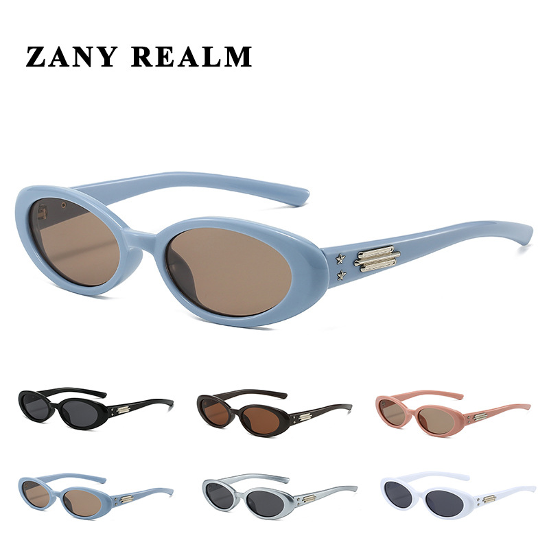 24 años nuevo Jennie con el mismo estilo Gafas de sol Mujer Ovalada Marco pequeño Gafas de sol de alta gama Bowknot Europa y América Transfronterizo