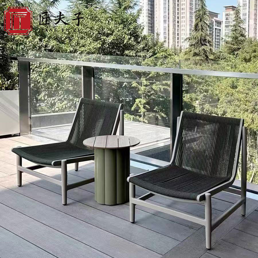 Outdoor Sofa Rattan Garden Courtyard Three-Piece Coffee Table Dining Table and Chair Combination Balcony Leisure Rattan Chair Outdoor Furniture