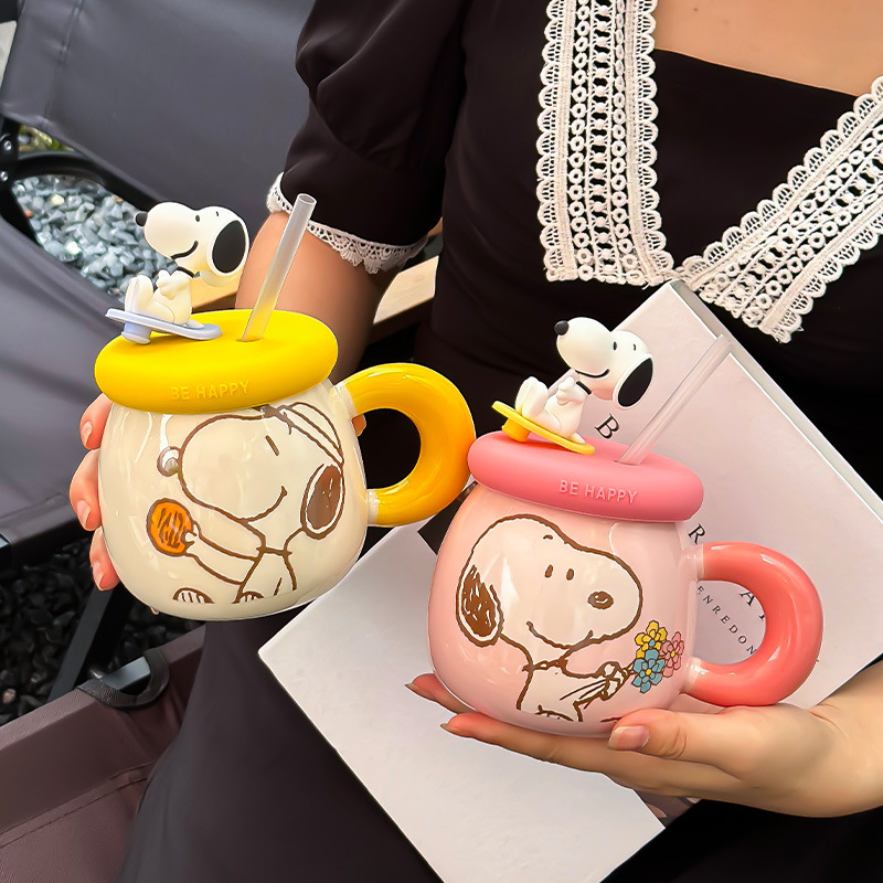 Genuine Snoopy Mug Cute Couple Creative Ceramic Cup High-Pretty…