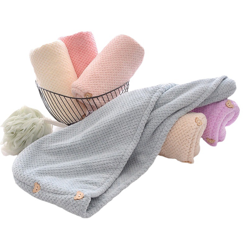 Dry Hair Cap, Class A, Thickened Double-Layer Absorbent Coral Fleece Towel, Shower Cap for Women, Wholesale Hair Towel, Can Add Logo