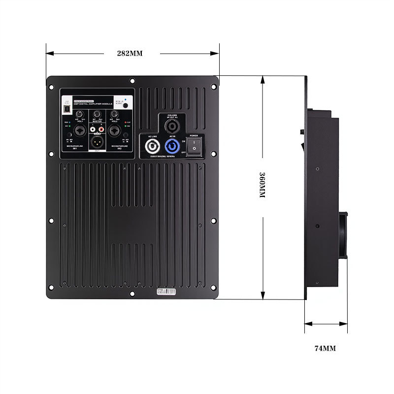 Módulo Amplificador Digital de 3 Canales de Alta Potencia con DSP para Altavoces Line Array Activos