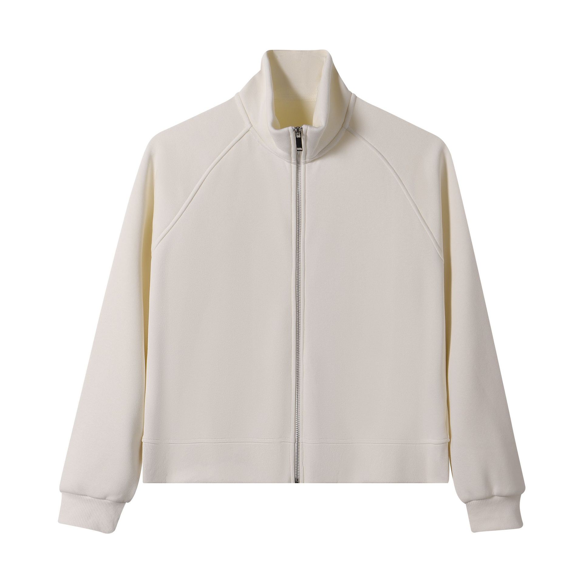 Otoño y invierno pesado 420g algodón isla de color sólido con cremallera de cuello corto chaqueta de moda de mujer con camisa suelta cálida de lana