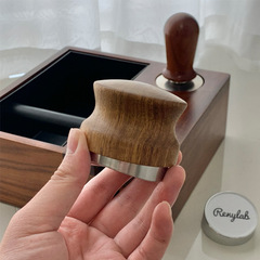 Wholesale stainless steel coffee cloth powder tamper rosewood three pulp tamper 51/53/58mm coffee filling tampon