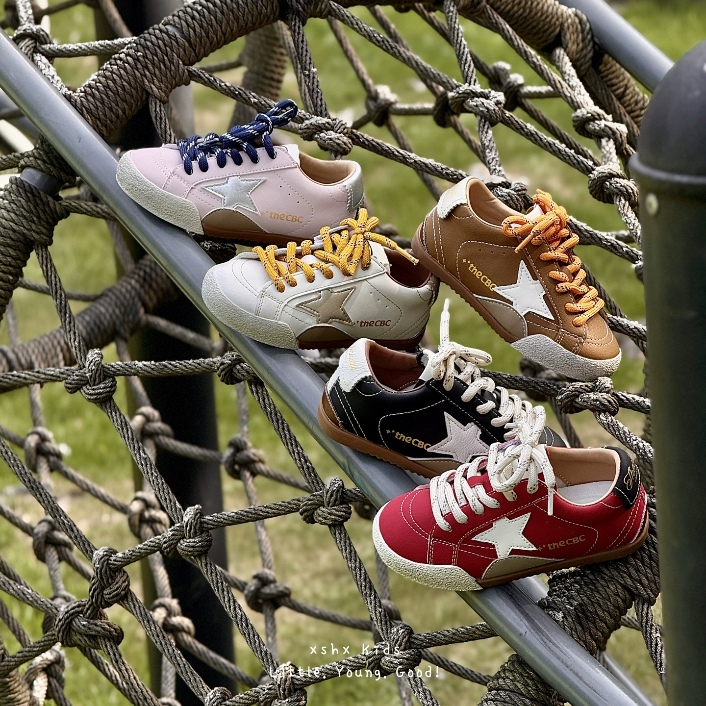 XSHX儿童星星板鞋复古脏脏魔术贴设计宽展头温州童鞋男女秋新运动