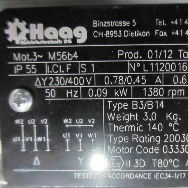 HAAG气动马达电机B3/B14