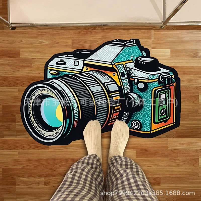 Креативный коврик для пола из диатомовой грязи с мультяшной камерой, нескользящий, водопоглощающий, быстросохнущий коврик для ног, устойчивый к пятнам, оптовая продажа
