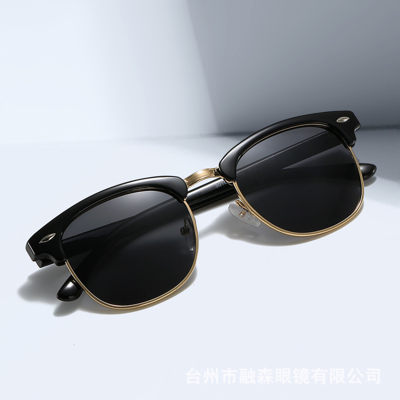Polarized sunglasses hot fashion glasses Internet famous 3016 vintage eyebrow frame anti-blue glasses wholesale