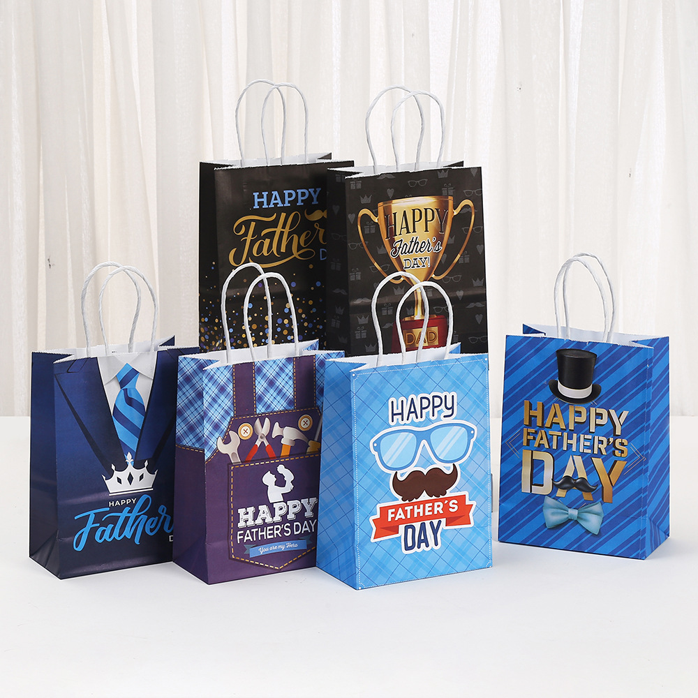 派对礼物包装袋商场购物袋牛皮纸手提袋批发外卖袋父亲节礼品袋