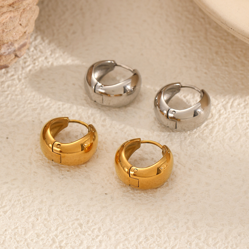 Transfronterizos ins bolsa de aire tipo pendientes de acero inoxidable moda sencilla alta sensación pendientes de acero de titanio