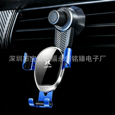 Car phone holder car mobile phone holder gravity - silver-small-speaker-long-hook-clip