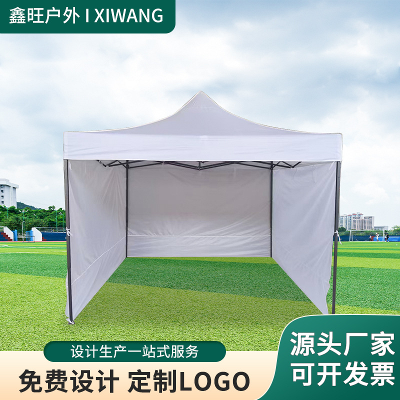 Carpa publicitaria Black King Kong de 3x3 m Carpa de exhibición blanca a prueba de viento de tres lados Puesto de campamento Carpa plegable