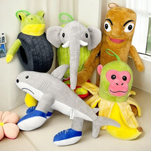 跨境山海经毛绒玩具儿童木棍玩偶可爱pp棉摆件恶搞卡通香蕉猴玩偶