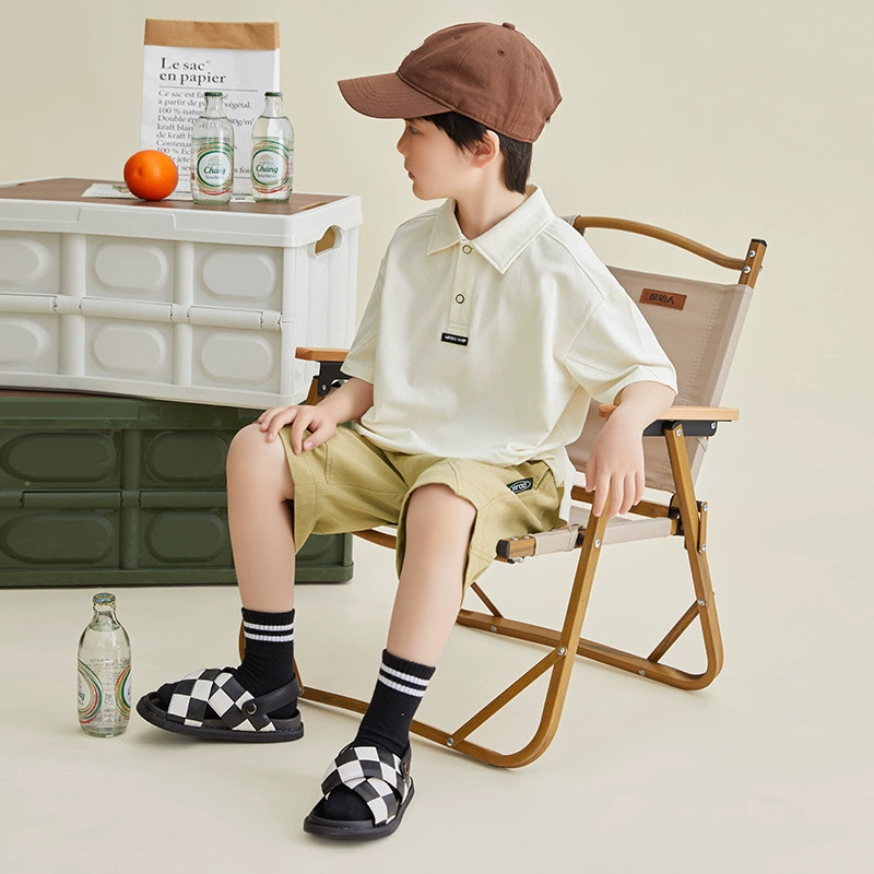 多多家 Summer clothes, cotton children's polo for boys, with short sleeve