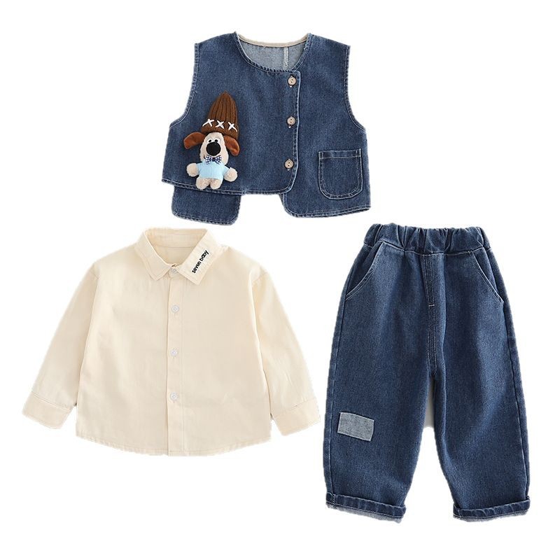 子供の春の服の男の子のスーツの洋気の赤ちゃんの子供服の3つのセットの春の秋の赤ちゃんの子供服のファッション