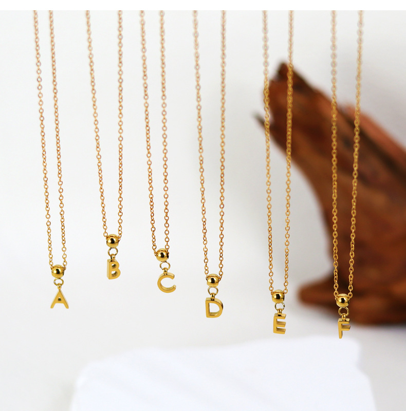 5g Weight Stainless Steel 18K Gold Plated Simple Style Plating Letter Pendant Necklace