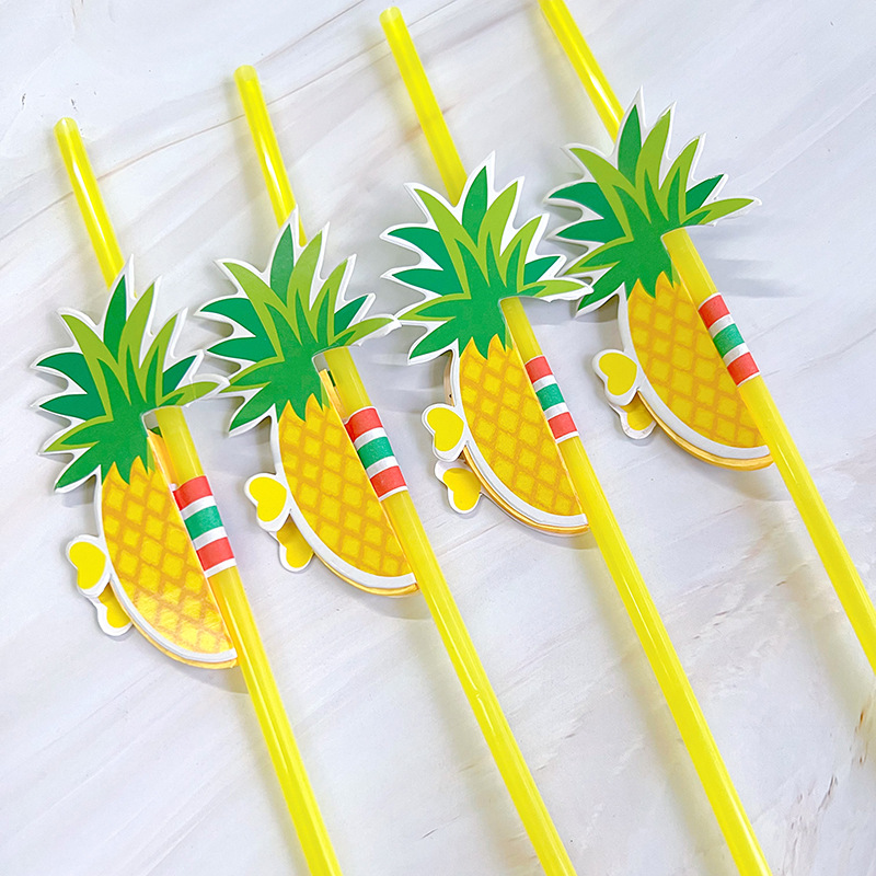 Paja de plástico nido de abeja paja de piña tridimensional paja de bebida flexible desechable