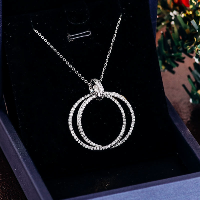 Корейская версия большого кольца 18K ожерелье Мода преувеличенное звено цепи свитера Moxan Diamond удлиненное ожерелье свитера Женщины оптом
