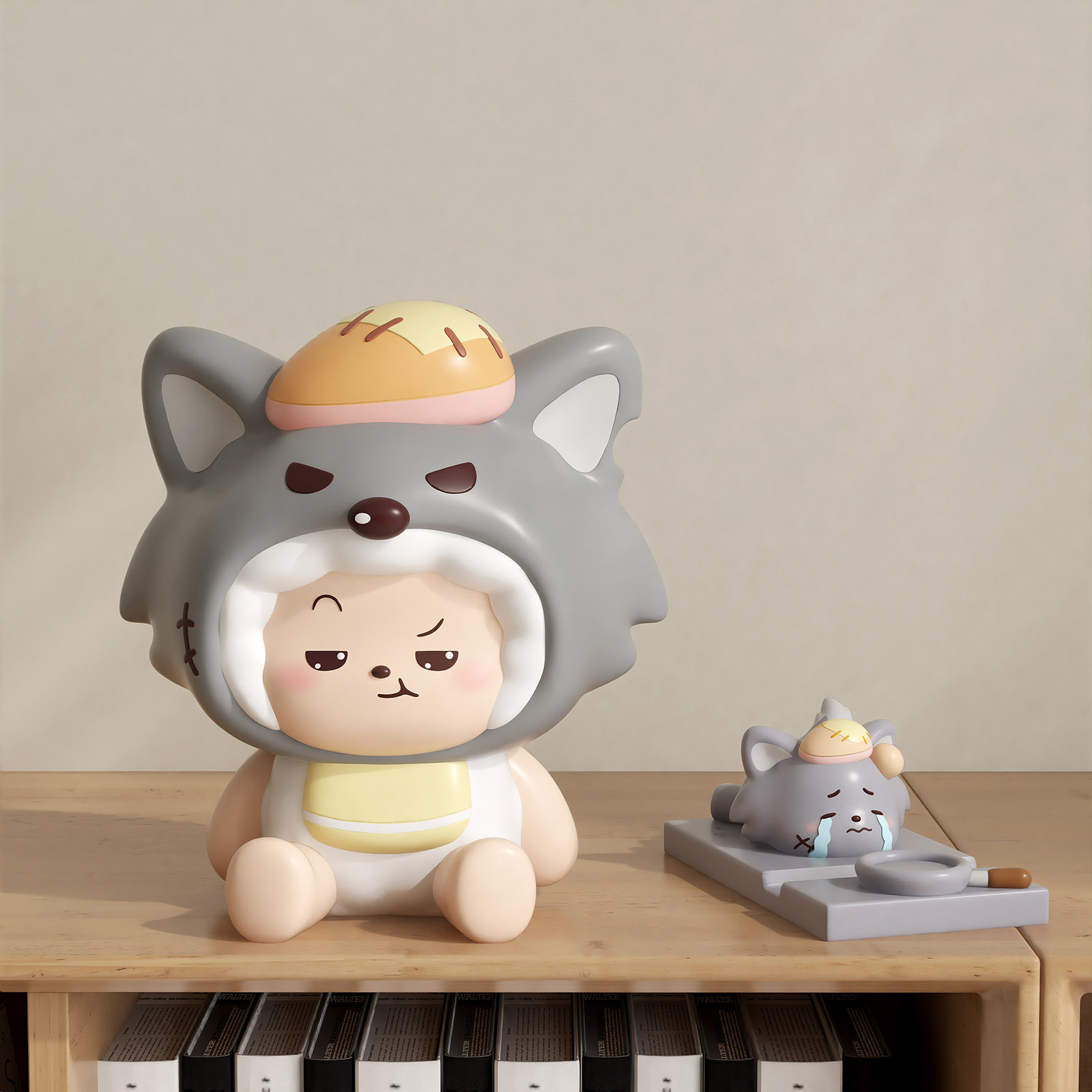 Officially Licensed Pleasant Goat and Big Bad Wolf Creative Lazy Phone Stand for Living Room Desktop Entryway High-End Decor