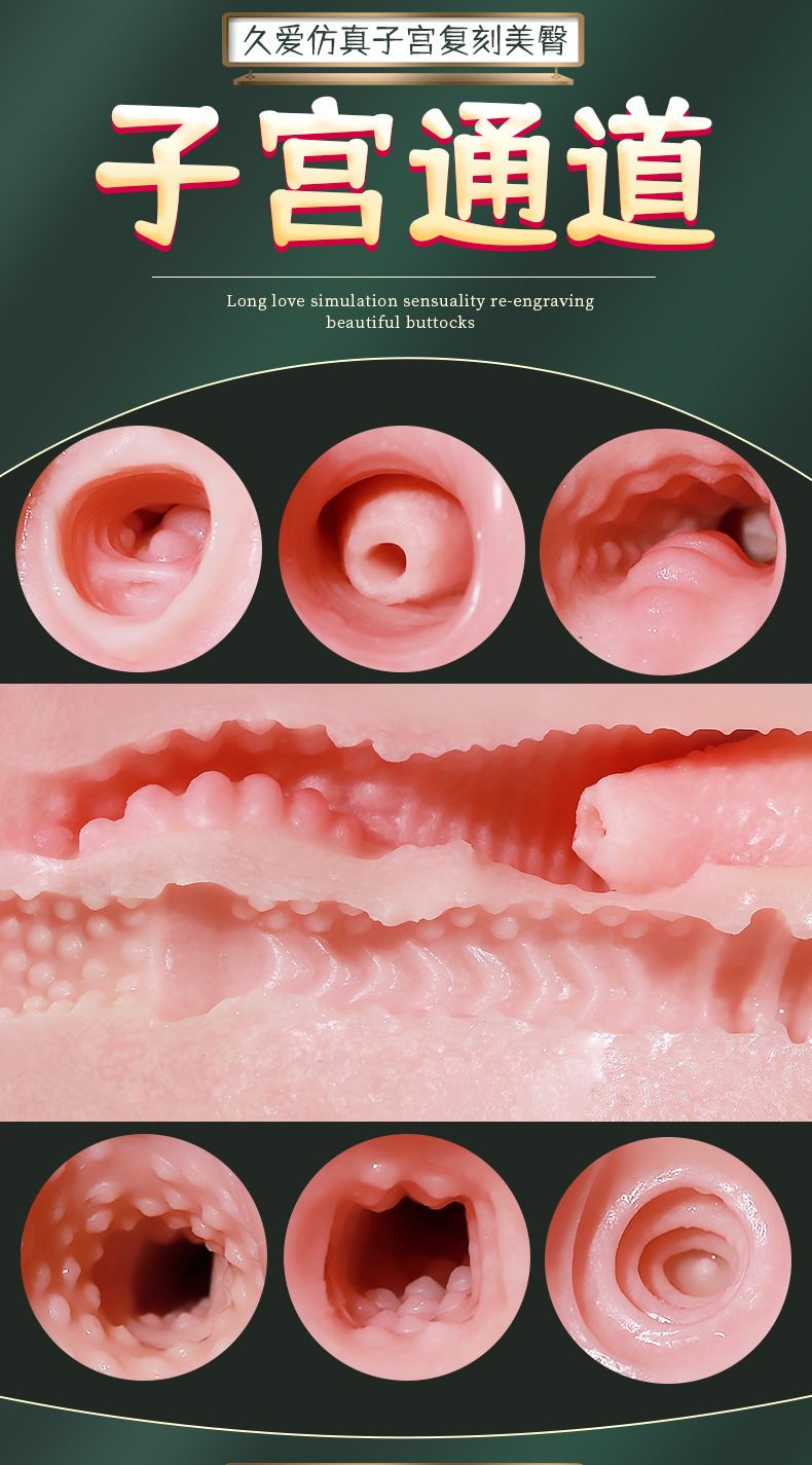 Jiuai Half-Body Male Masturbator with Vagina and Buttocks Mold, TPE, Manual — detail image 10