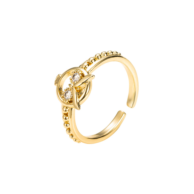 fashion golden small butterfly open ring