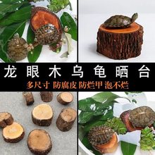 龙眼木乌龟晒背台爬台龟缸高水位家用沉木造景摆件生态缸厂家直销