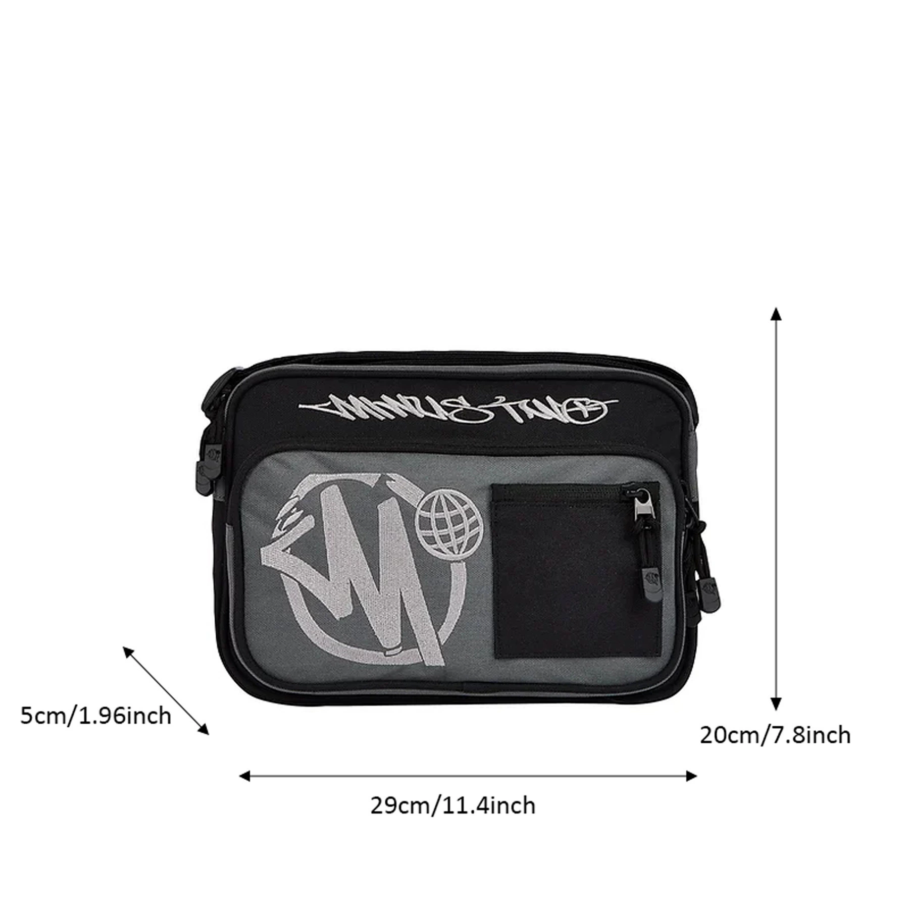 Плечевая сумка one-shoulder Black Trend Design, вместительная, 30,5×21,6×3 см