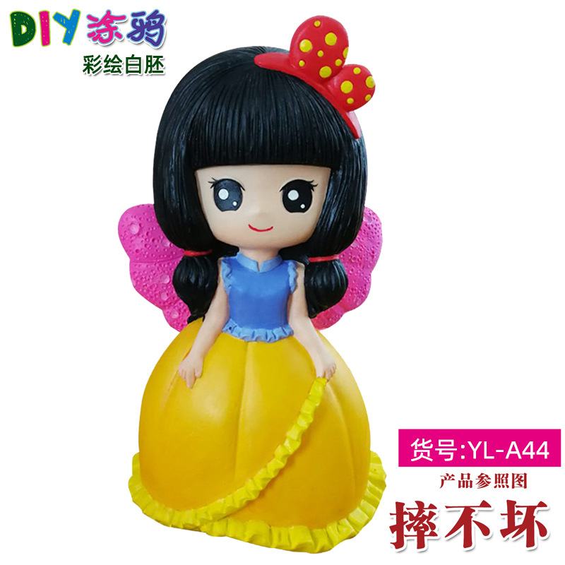 Gran vinilo yeso muñeca embrión blanco al por mayor puntada alcancía gran puntada artesanal DIY colorear blanco