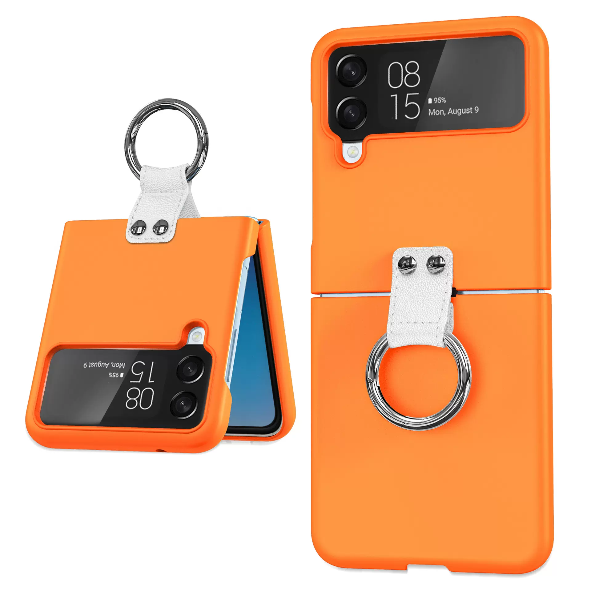 跨境适用三星ZFlip7折叠手机壳挂绳ZFlip6指环磨砂肤感手机保护套