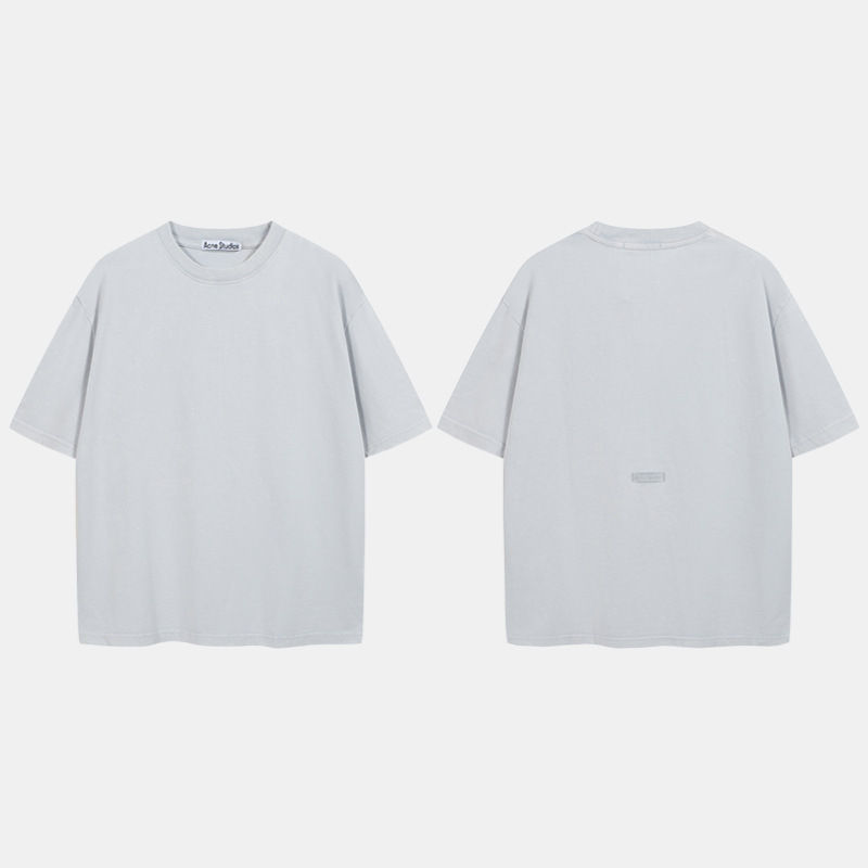 跨境专供高品质AC1996字母印花水洗做旧轻奢潮牌宽松男女情侣T恤|undefined