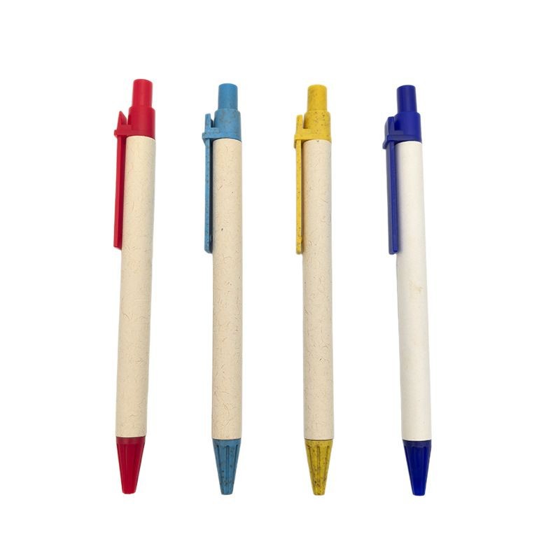 Presione bolígrafo de papel de color ecológico personalizado LOGO comercio exterior bolígrafo de tubo de papel blanco reciclado bolígrafo de caja de leche