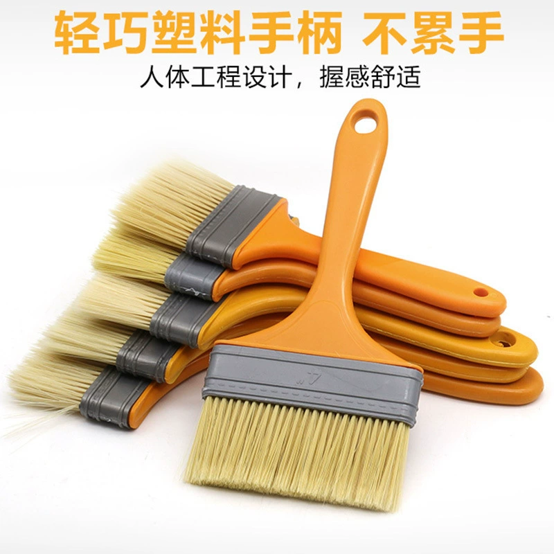 Brush paint, sweep dust and wall graffiti, multi-specification and multi-purpose, sharpened nylon bristle brush, yellow handle plastic X20