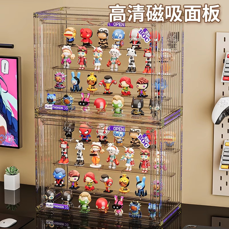 ブラインドボックス収納ボックス大容量階段式アクリル泡マット展示ボックス防塵手作り積み木展示棚|undefined