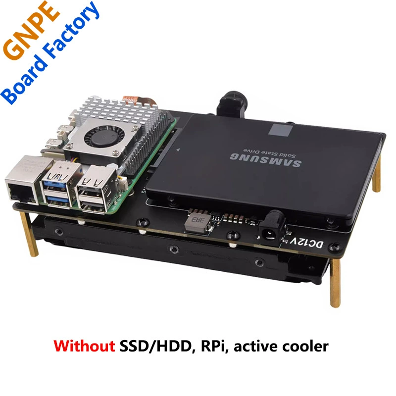 Raspberry Pi 5 X1008 PCIe в SATA, плата расширения интерфейса для двух HDD/SSD