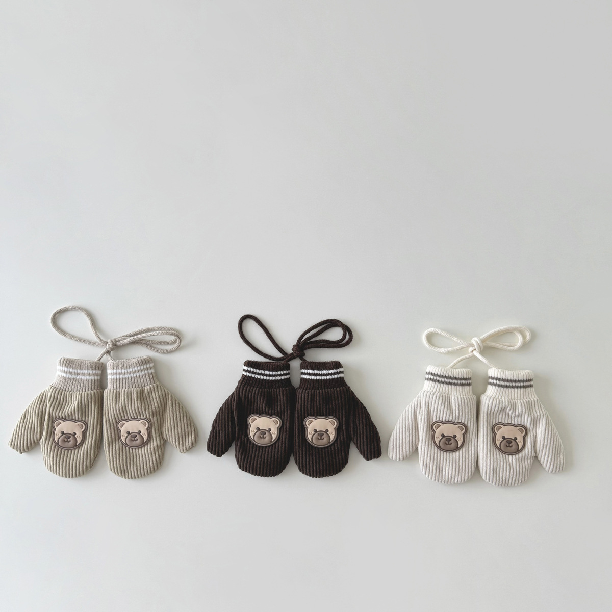 Guanti unisex per bambini Guanti invernali per bambini Guanti spessi e caldi con orsetto_voghion.com