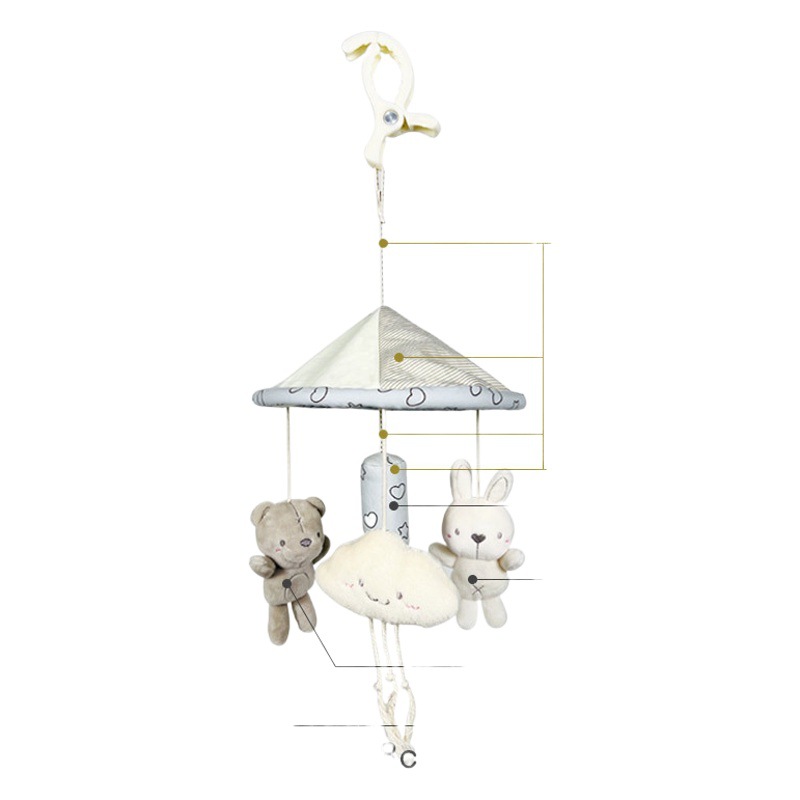 mamibeby newborn Marine forest animal cart pendant hanging umbrella bed hanging 0-1 year old baby rattle bed Bell