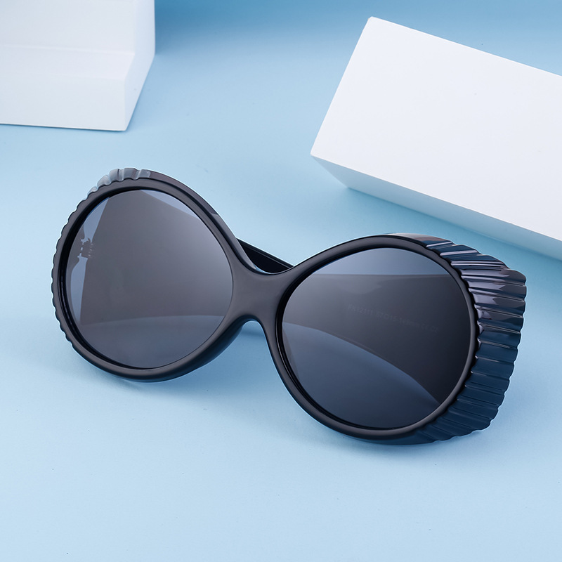 Elliptical Frame Sunglasses For Women Large Trendy Designer Style_voghion.com