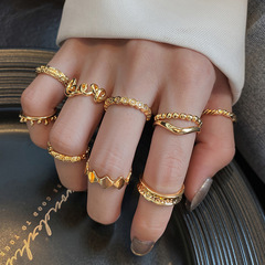 wish亞馬遜歐美時尚創意Love開口戒指女個性金色指環手飾跨境貨源