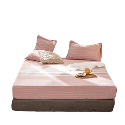 Washed cotton fitted sheet single piece pure cotton bed cover dust cover all-inclusive mattress protector bed cover universal for all seasons