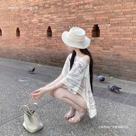 养马人H家经典一片式方巾上衣 低调老钱风光泽柔美质感上衣图片色