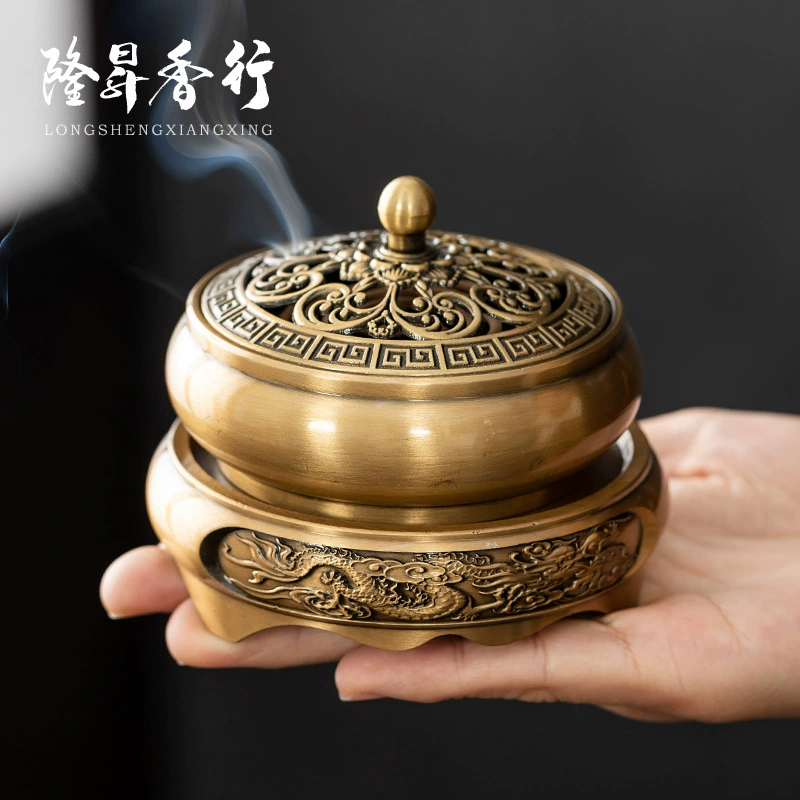 Антикварная медная курильница бытовая комнатная трехногая агаровая сандаловая печь