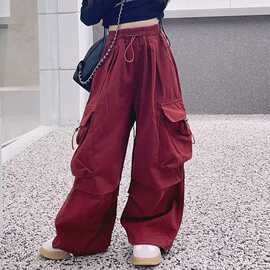 流行长裤气质慵懒潮流无品牌女童爵士街舞潮款工装裤炸街潮款新款